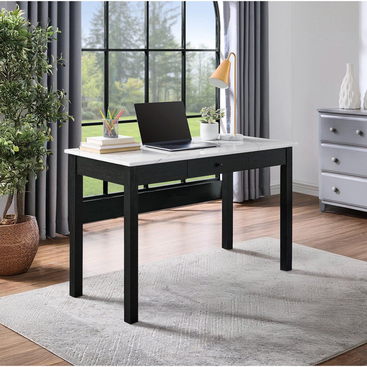 Crown Mark Rylee 4950 Faux Marble Desk IMAGE 4