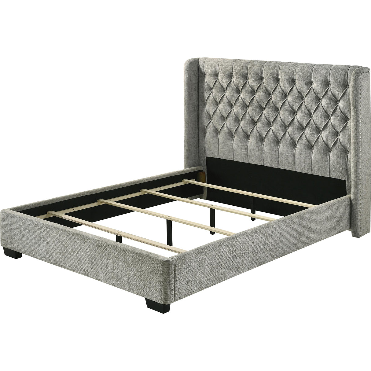 Crown Mark Daphne 5094LG-Q Queen Bed - Light Grey Tweed IMAGE 2