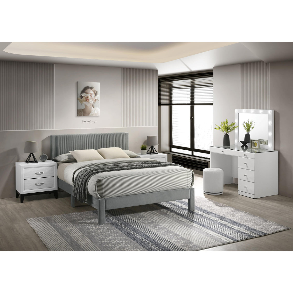 Crown Mark Lucia 5097LG-F Full Bed - Light Grey IMAGE 3
