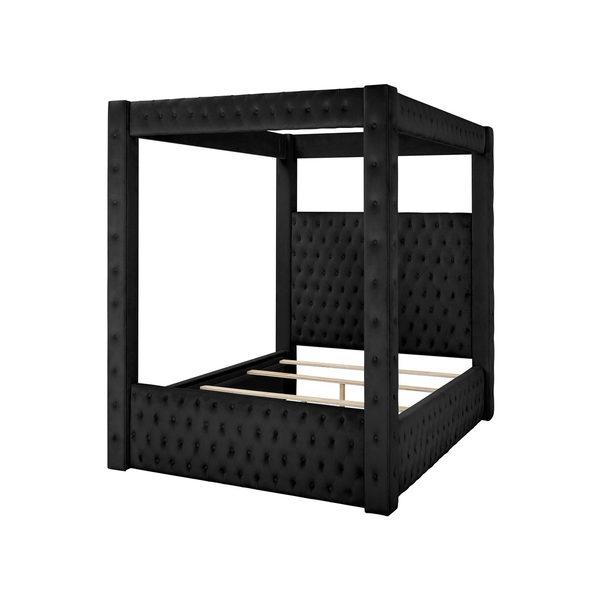 Crown Mark Annabelle 5114BK-Q Queen Canopy Bed - Black IMAGE 2