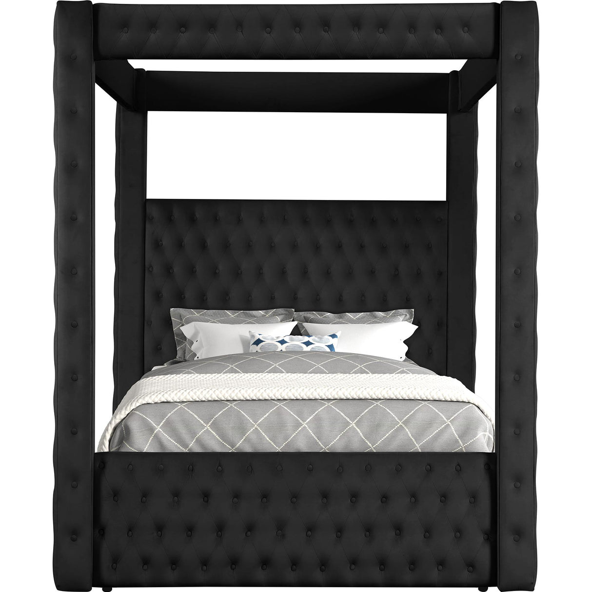 Crown Mark Annabelle 5114BK-Q Queen Canopy Bed - Black IMAGE 3