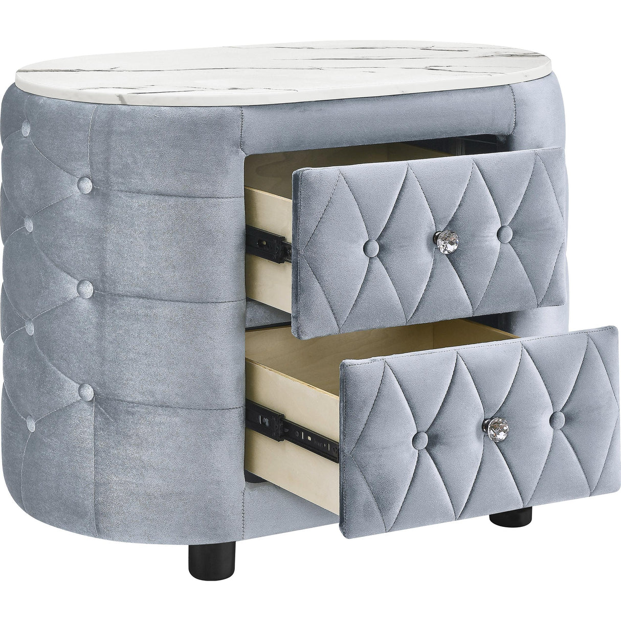 Crown Mark Natalia 5115GY-2 2-Drawer Nightstand - Grey IMAGE 2