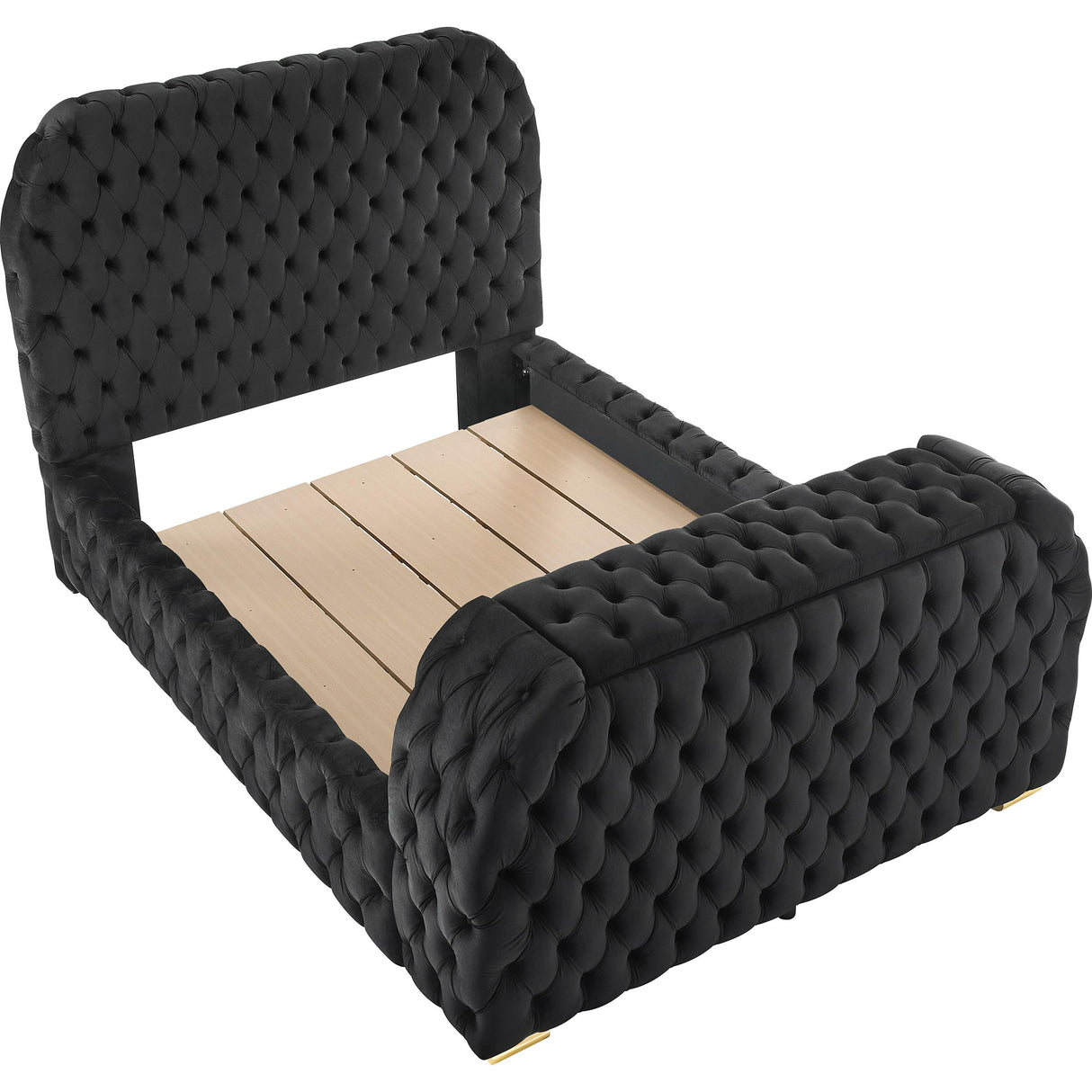 Crown Mark Natalia 5115BK-K King Bed with Fireplace and TV Lift - Black IMAGE 1