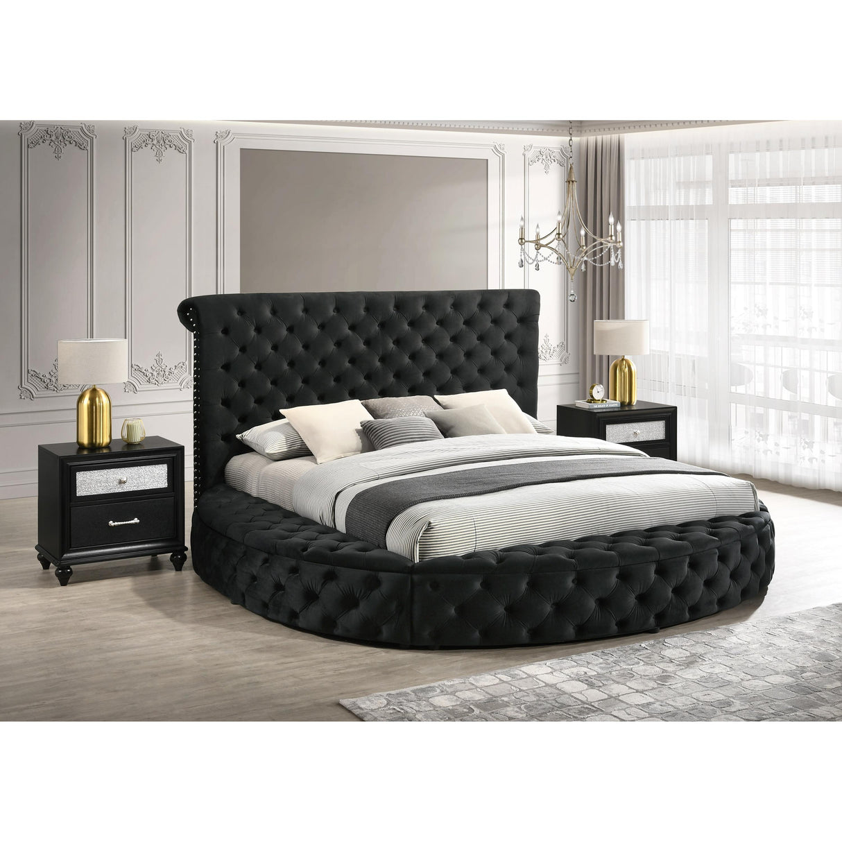 Crown Mark Brigitte 5202BK-K King Bed - Black IMAGE 4