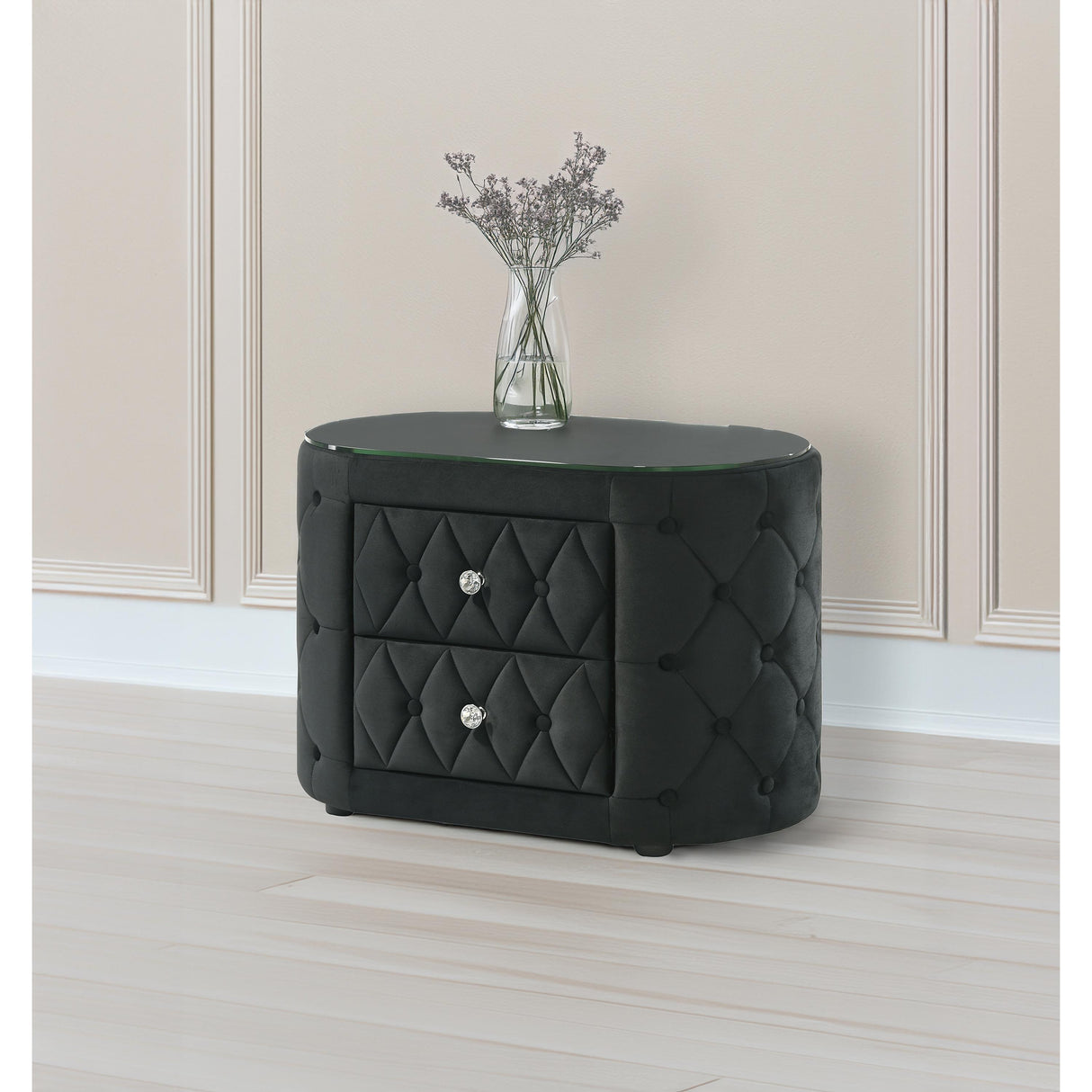 Crown Mark Voltare 5212BK-2 Nightstand - Black IMAGE 2