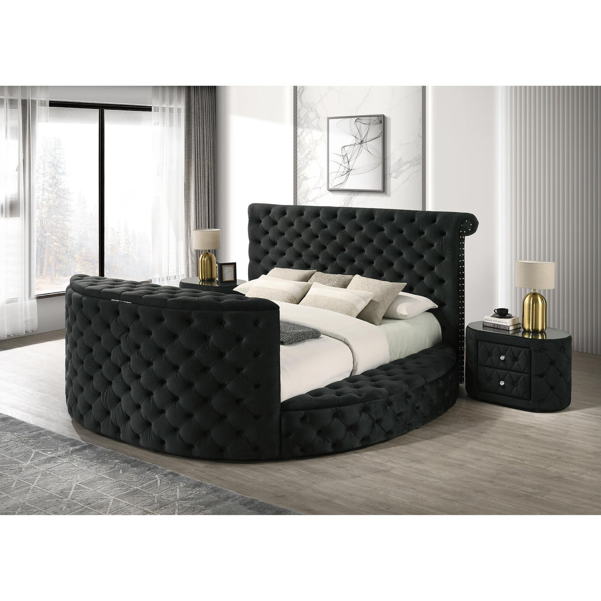 Crown Mark Voltare 5212BK-2 Nightstand - Black IMAGE 3