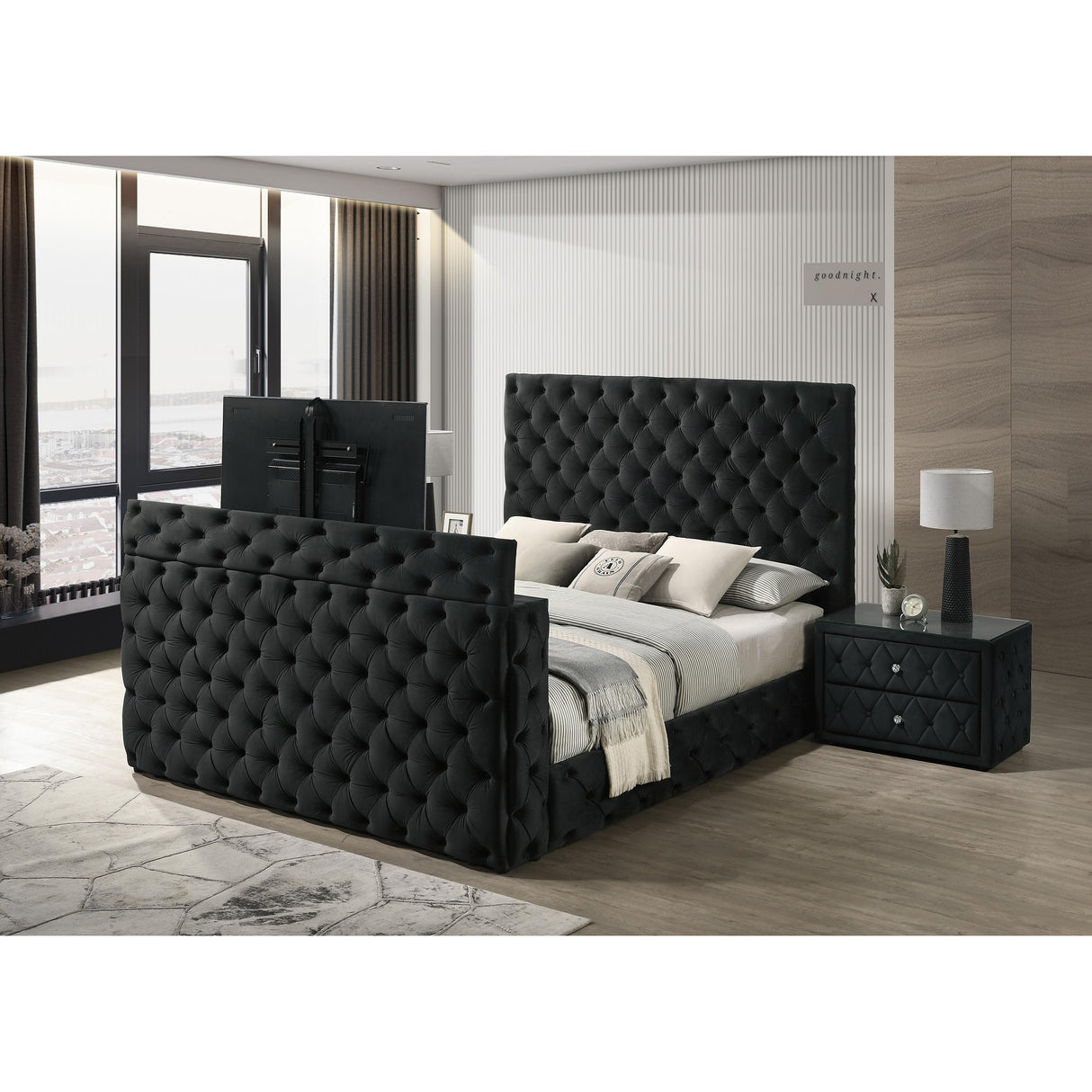 Crown Mark Josephine 5213BK-K King Bed with TV Lift IMAGE 5