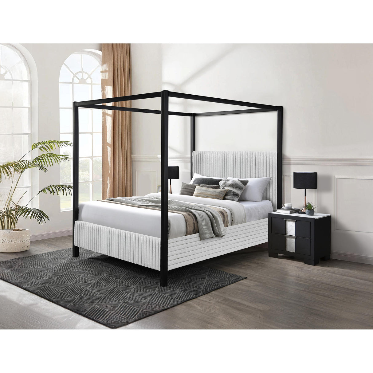 Crown Mark Cora 5262LG-K King Canopy Bed IMAGE 1