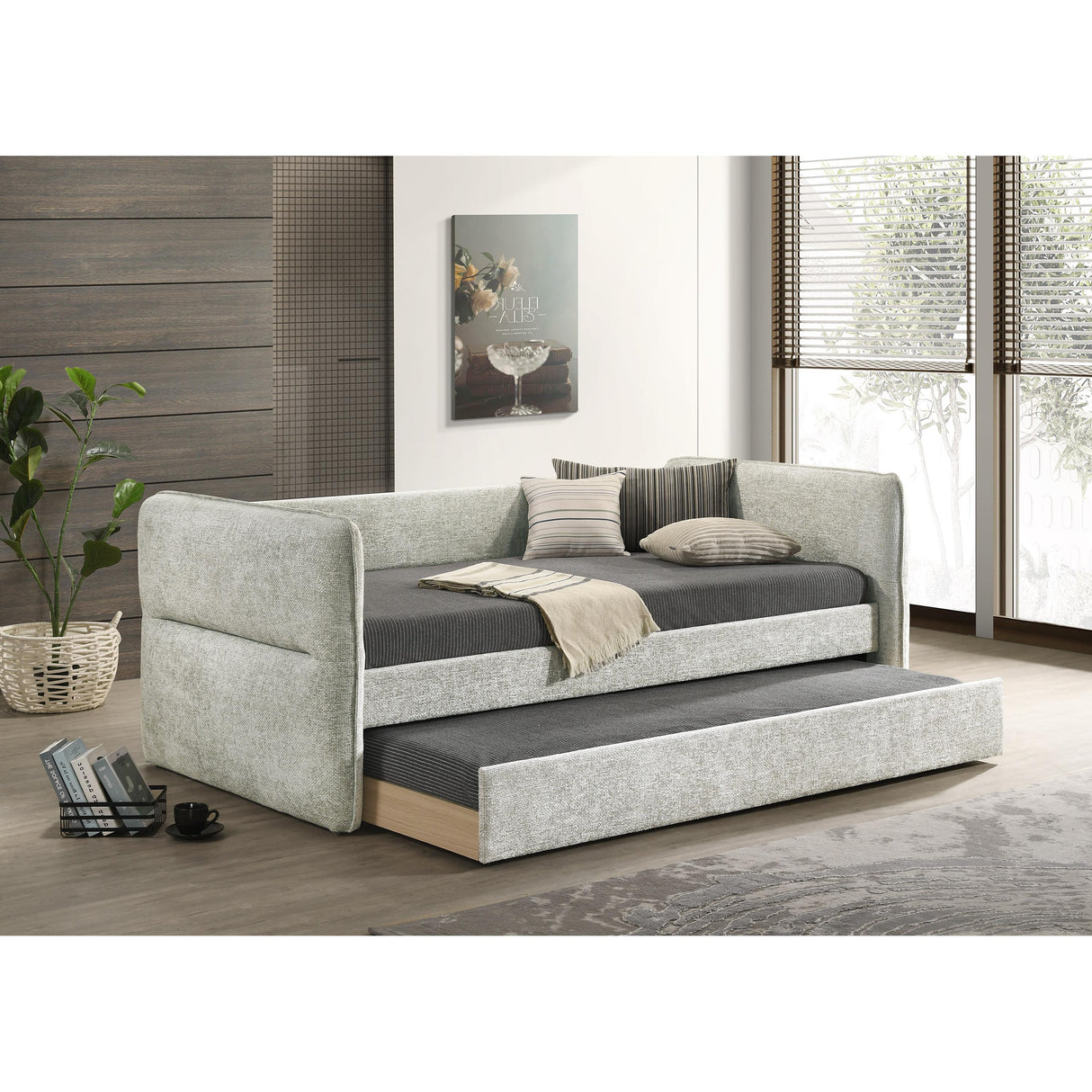 Crown Mark Philipa 5324LG Daybed - Light Grey Tweed IMAGE 2