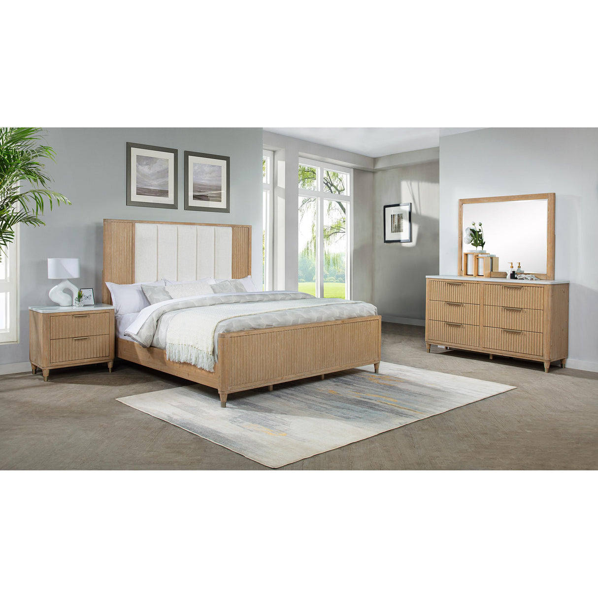Crown Mark Kara B1450-1 Dresser - Cerused Natural IMAGE 2