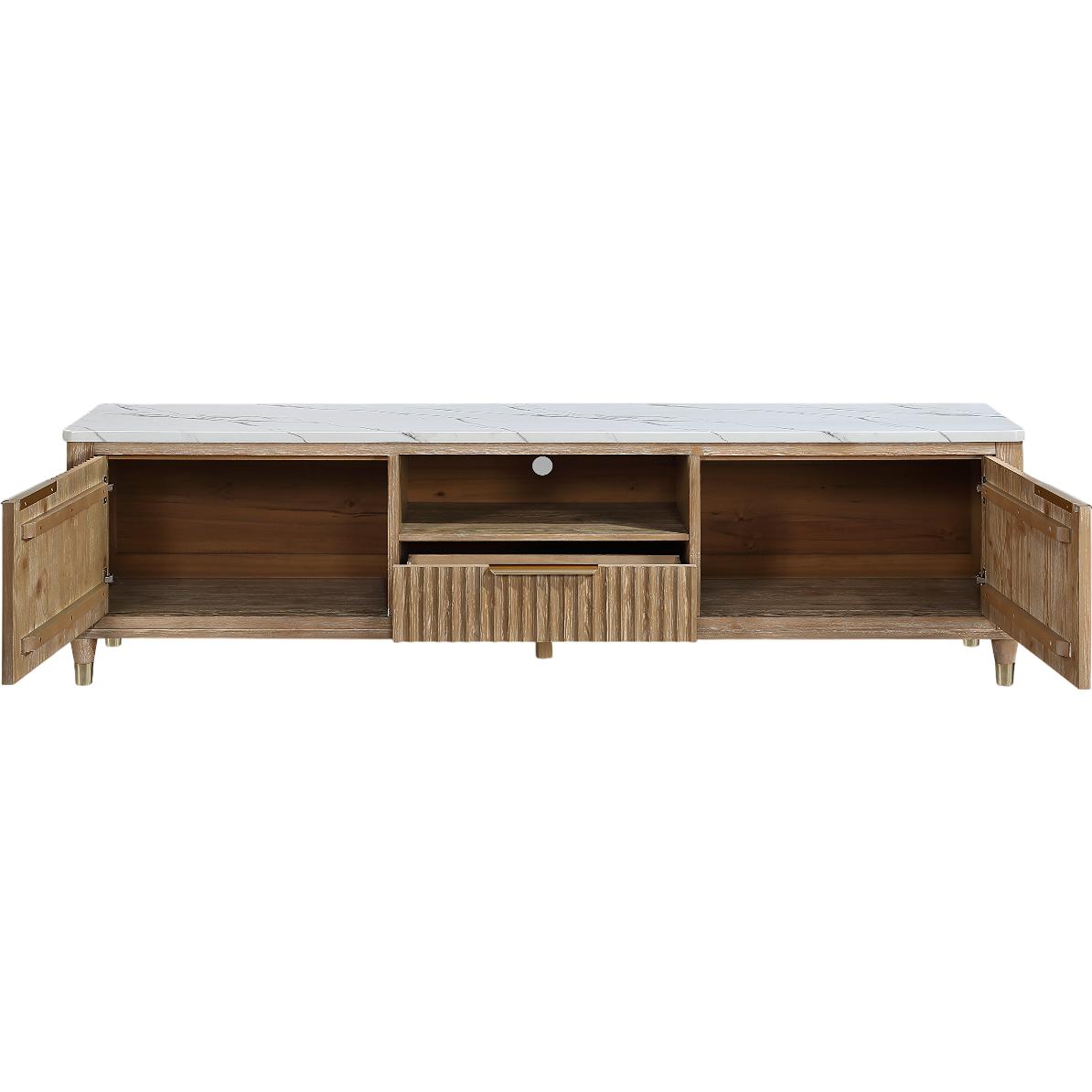 Crown Mark Kara B1450-9 TV Stand - Cerused Natural IMAGE 3