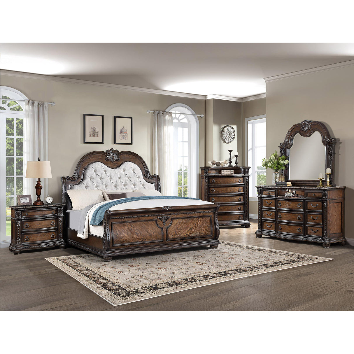 Crown Mark Stanley B1610-2 Nightstand - Coffee Brown IMAGE 3