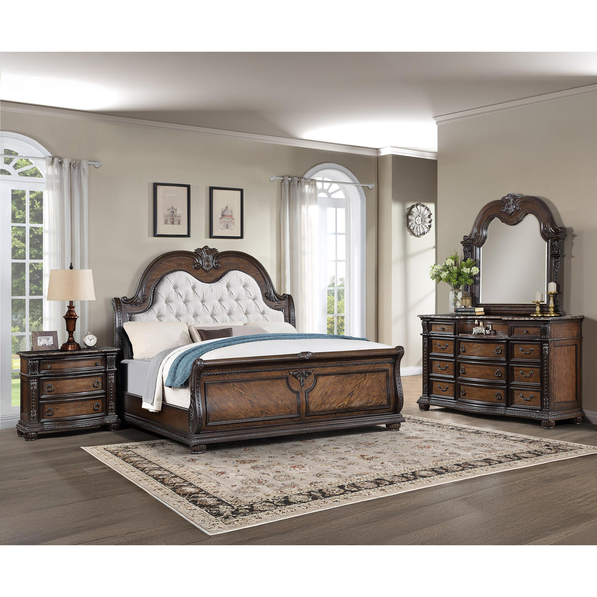 Crown Mark Stanley B1610-2 Nightstand - Coffee Brown IMAGE 4