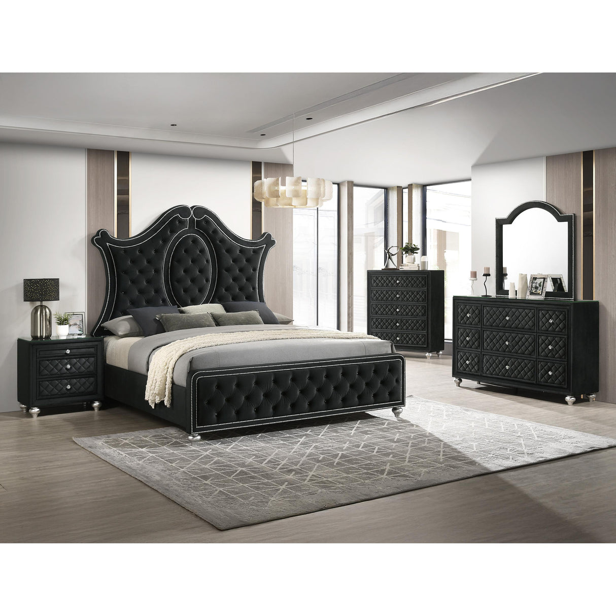 Crown Mark Cameo B2180-11 Dresser Mirror - Black IMAGE 3