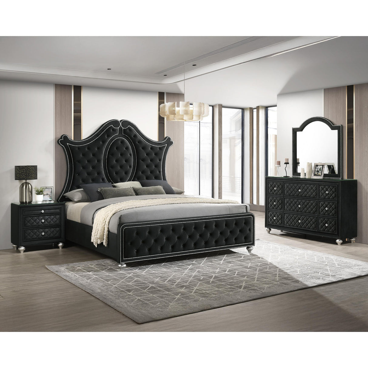 Crown Mark Cameo B2180-2 Nightstand - Black IMAGE 3