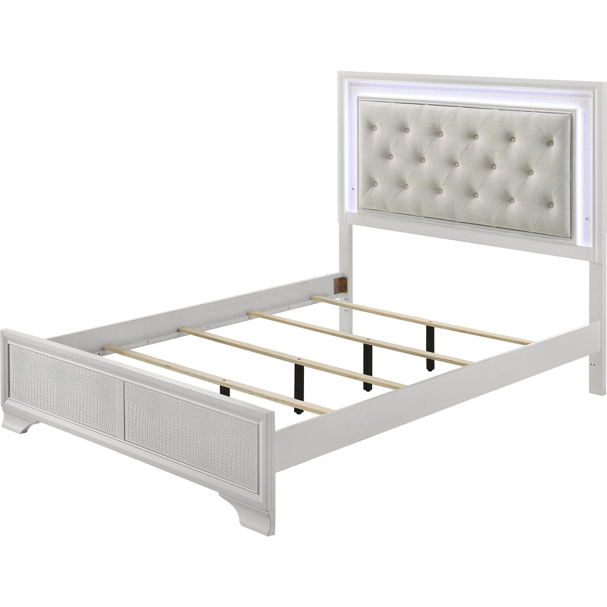 Crown Mark Lyssa B4312-T Twin Bed with LED - Oat/Frost IMAGE 2