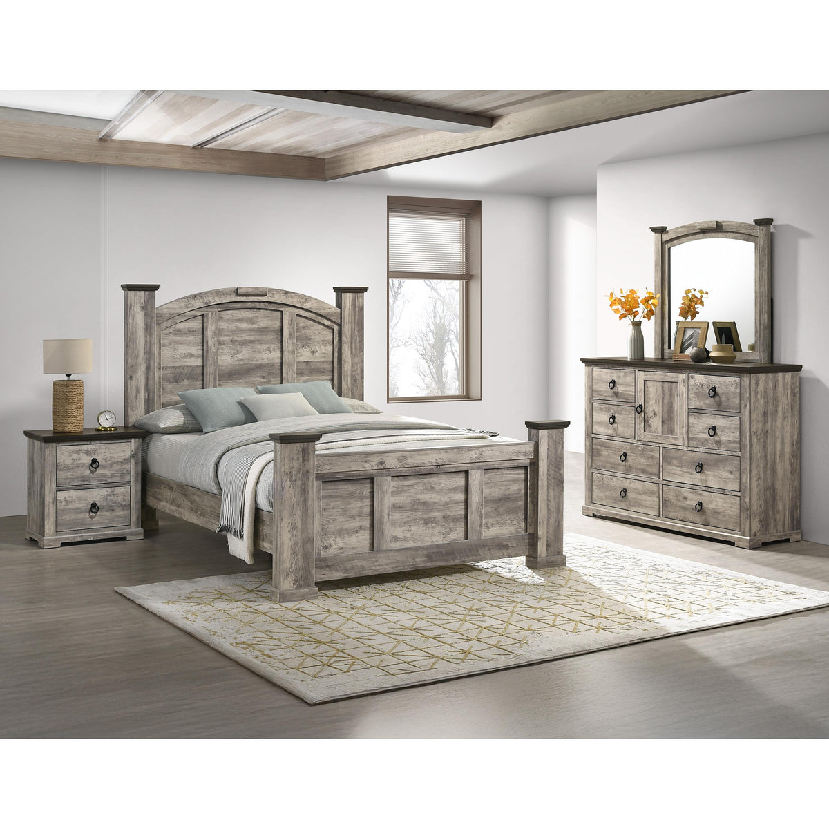 Crown Mark Ella Mae B6840-Q Queen Poster Bed IMAGE 3