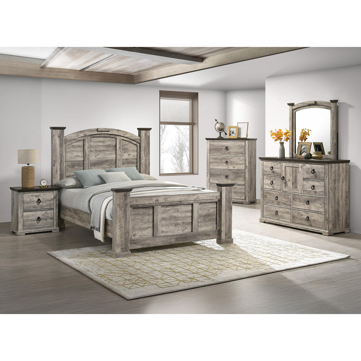 Crown Mark Ella Mae B6840-Q Queen Poster Bed IMAGE 4