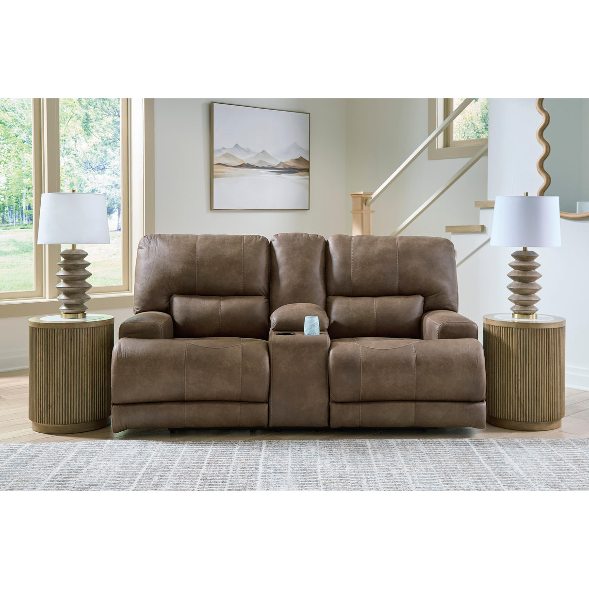 Signature Design by Ashley Beckley Place PC9180218 Power Reclining Loveseat with Console and Adjustable Headrest IMAGE 5