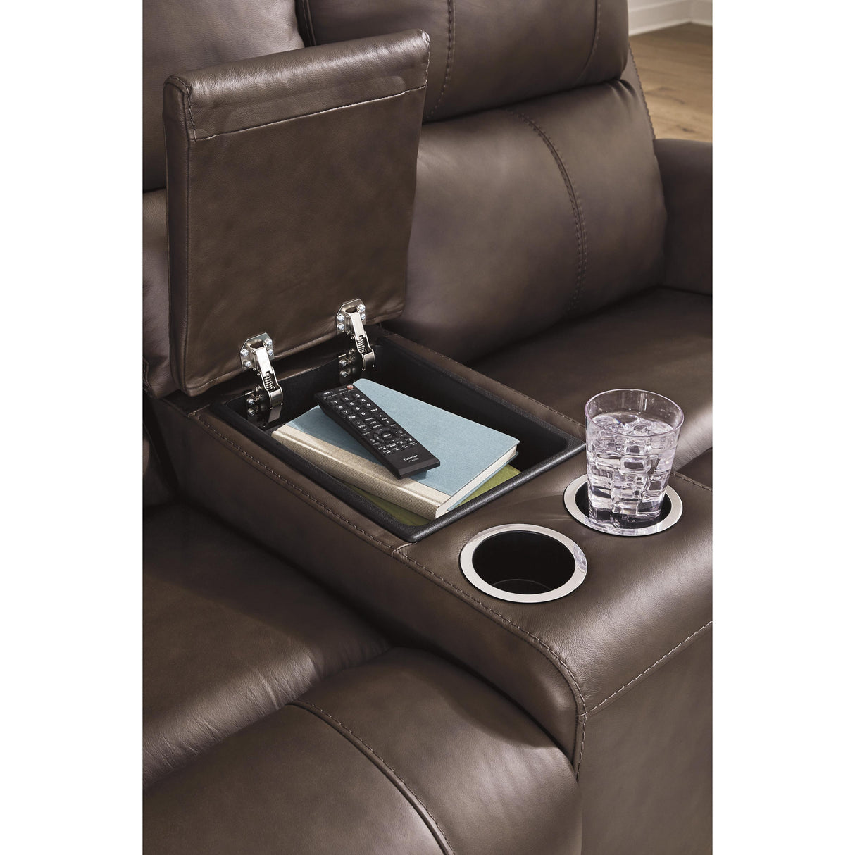 Signature Design by Ashley Bleckley PCU1200118 Power Reclining Loveseat with Console and Adjustable Headrest IMAGE 6