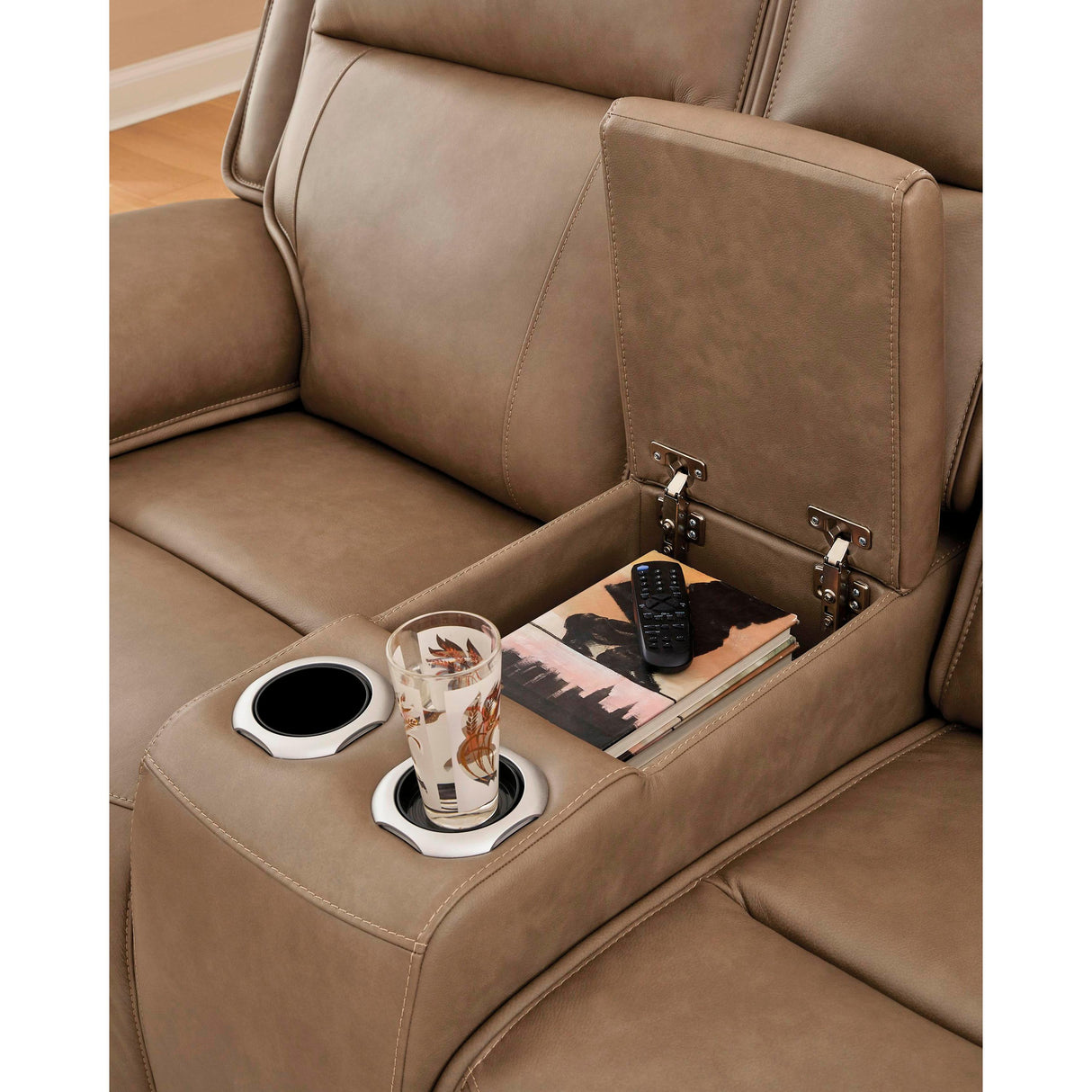 Signature Design by Ashley Glencroft PCU1240018 Power Reclining Loveseat with Console and Adjustable Headrest IMAGE 6