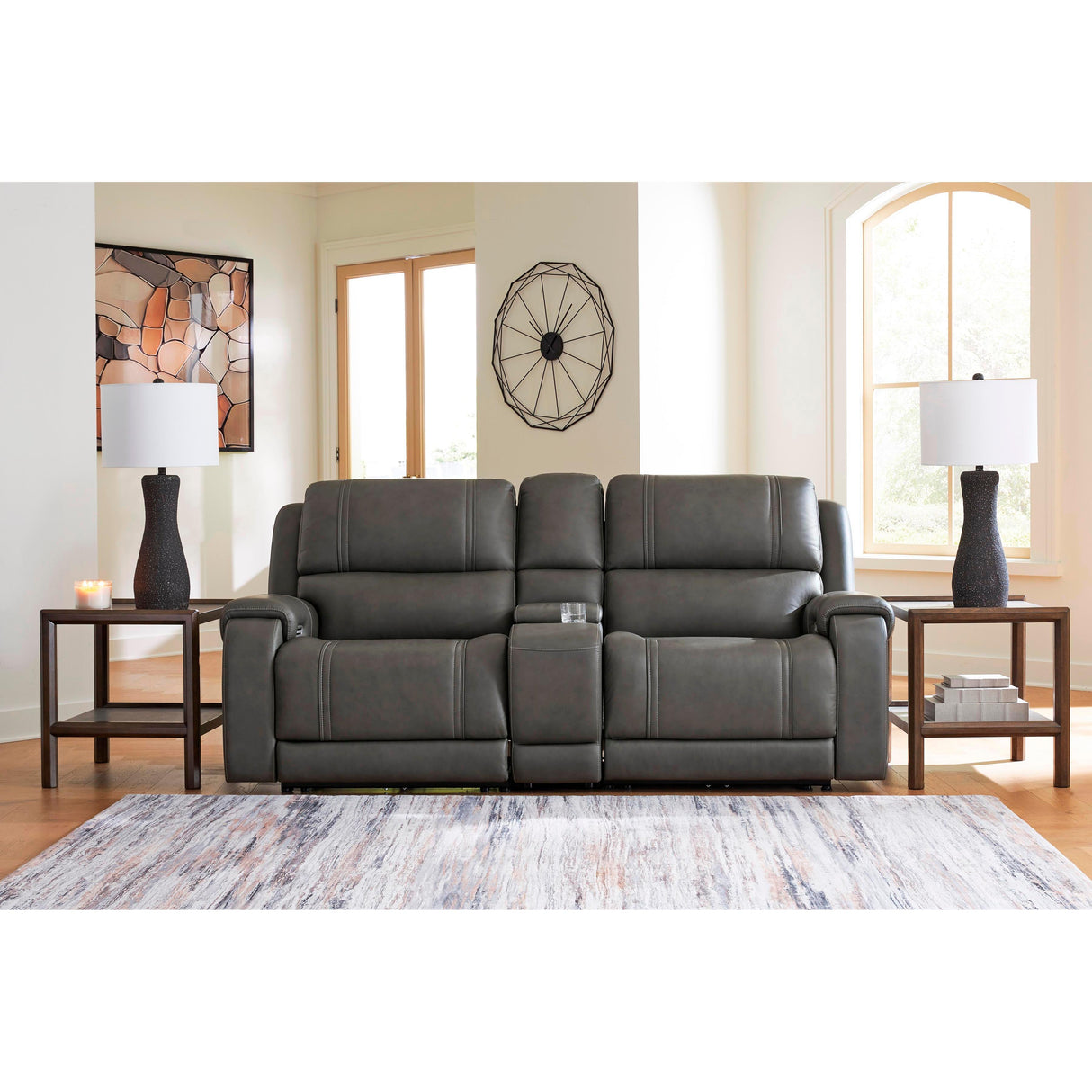 Signature Design by Ashley 5Z - Pittson PCU12600S2 3 pc Power Reclining Sectional Loveseat with Console IMAGE 2