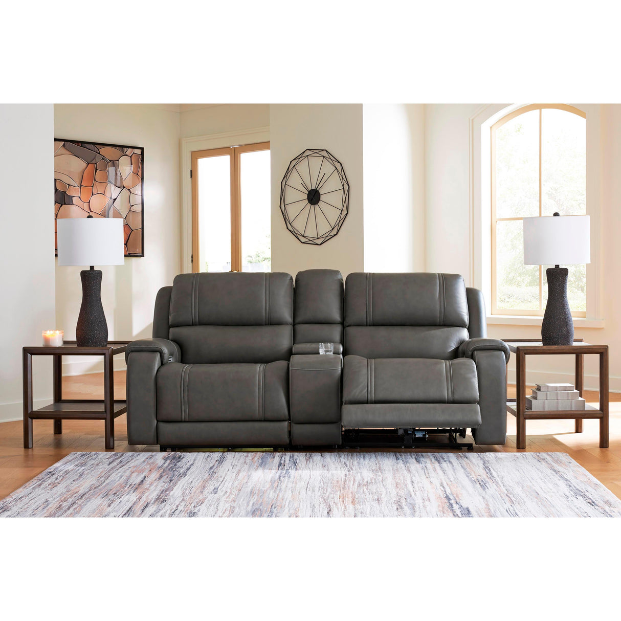 Signature Design by Ashley 5Z - Pittson PCU12600S2 3 pc Power Reclining Sectional Loveseat with Console IMAGE 3