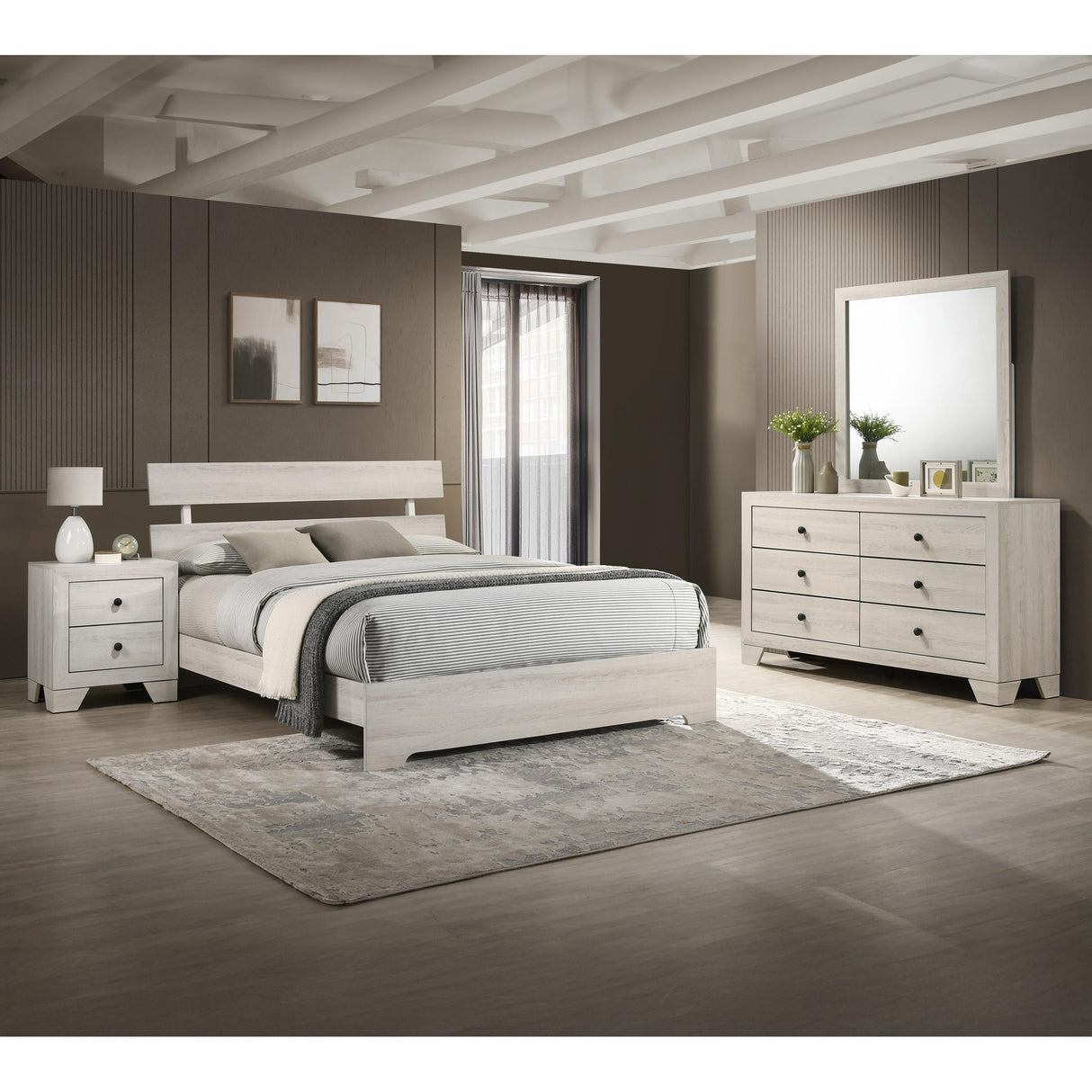 Crown Mark Atticus B6982-F-BED Full Bed - White IMAGE 3