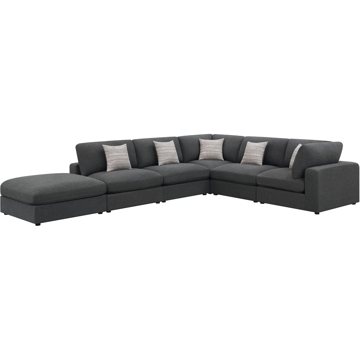 Coaster Furniture Serene 551324-SET 6 pc Upholstered Modular Sectional - Charcoal IMAGE 1