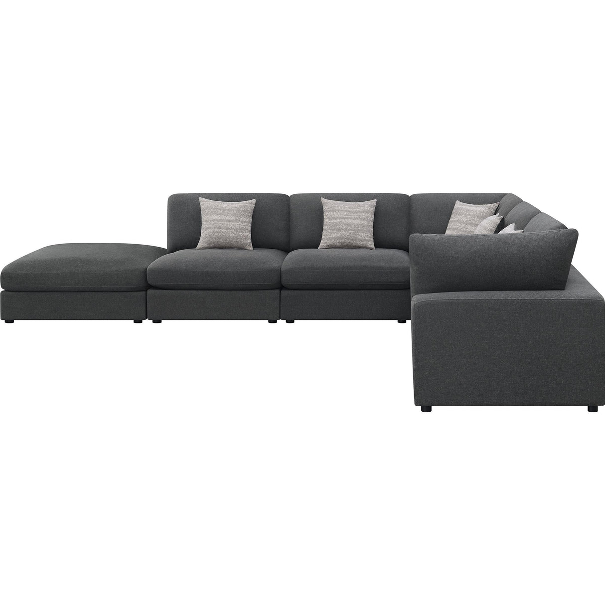 Coaster Furniture Serene 551324-SET 6 pc Upholstered Modular Sectional - Charcoal IMAGE 3