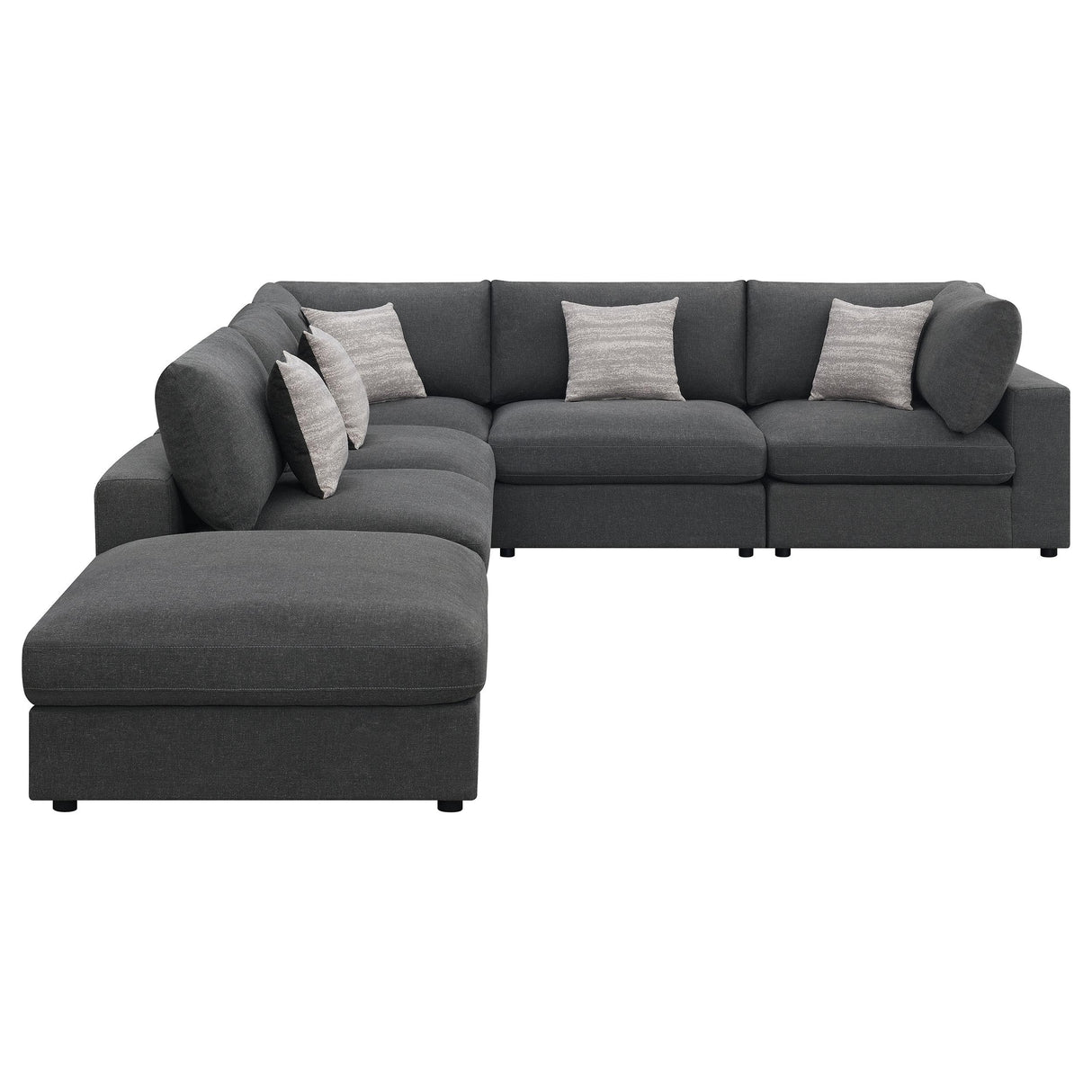 Coaster Furniture Serene 551324-SET 6 pc Upholstered Modular Sectional - Charcoal IMAGE 5