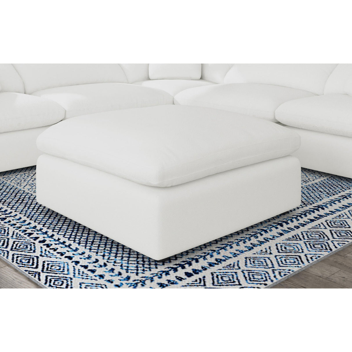 Coaster Furniture Raleigh 551753 Boucle Upholstered Ottoman - Ivory IMAGE 2