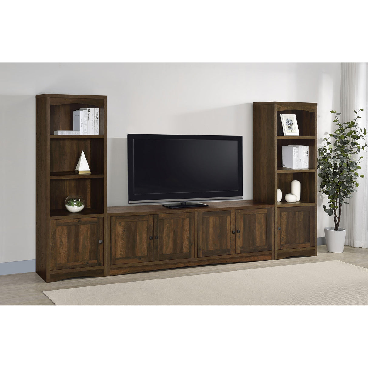 Coaster Furniture Laughlin 724123-SET 3-piece Entertainment Center TV Stand - Dark Pine IMAGE 1