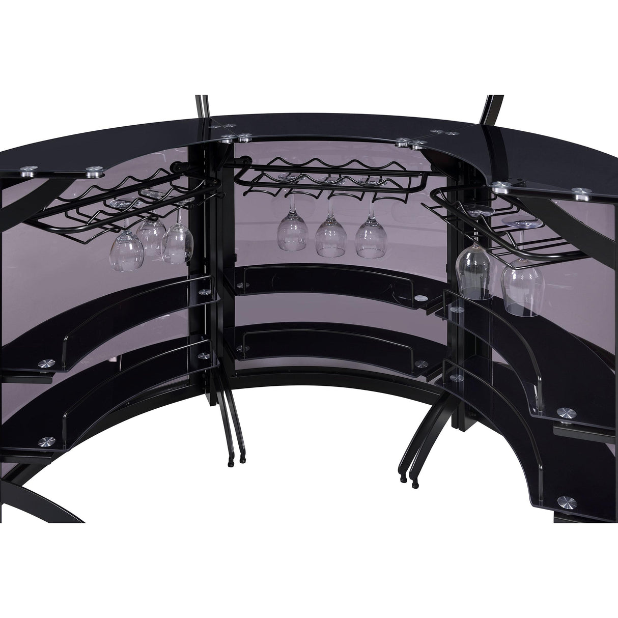 Coaster Furniture Dallas 182135-S3 3-piece Curved Freestanding Home Bar Cabinet - Black IMAGE 11