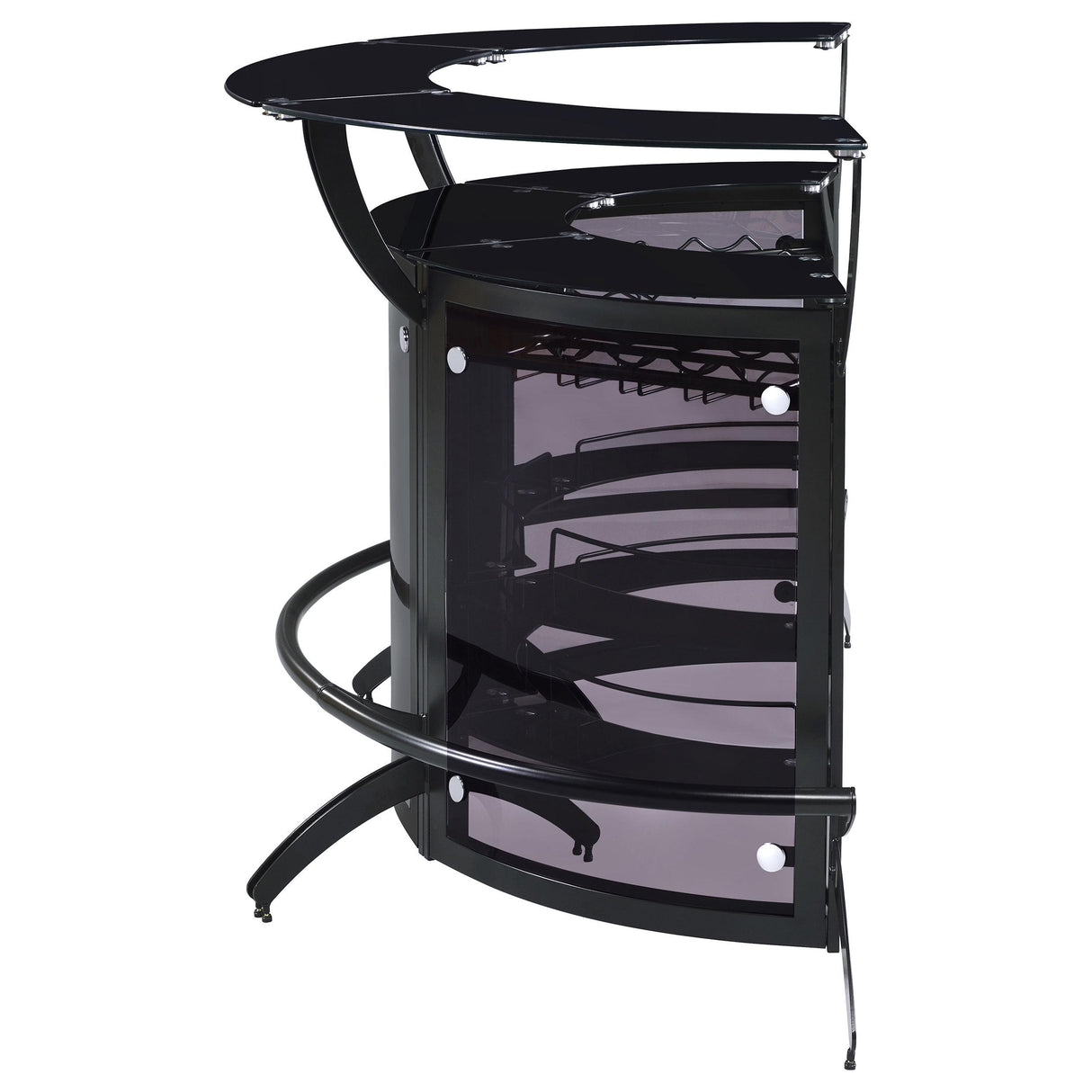 Coaster Furniture Dallas 182135-S3 3-piece Curved Freestanding Home Bar Cabinet - Black IMAGE 6