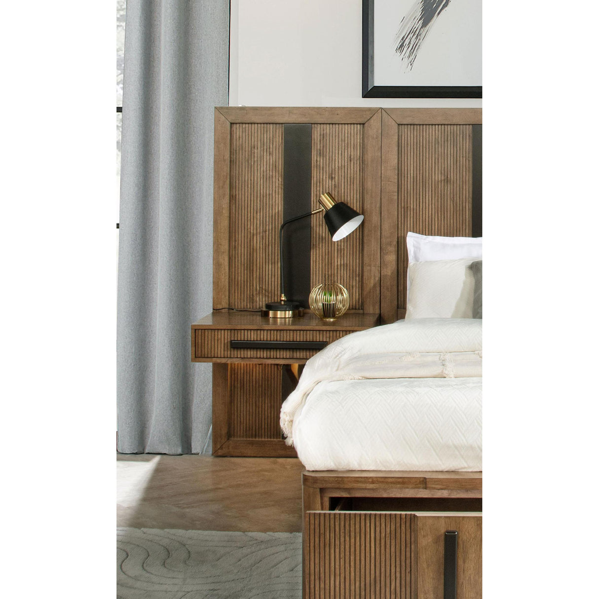Coaster Furniture Terrace 224900KE-S3P King Wall Panel Storage Bed - Ash Brown IMAGE 5