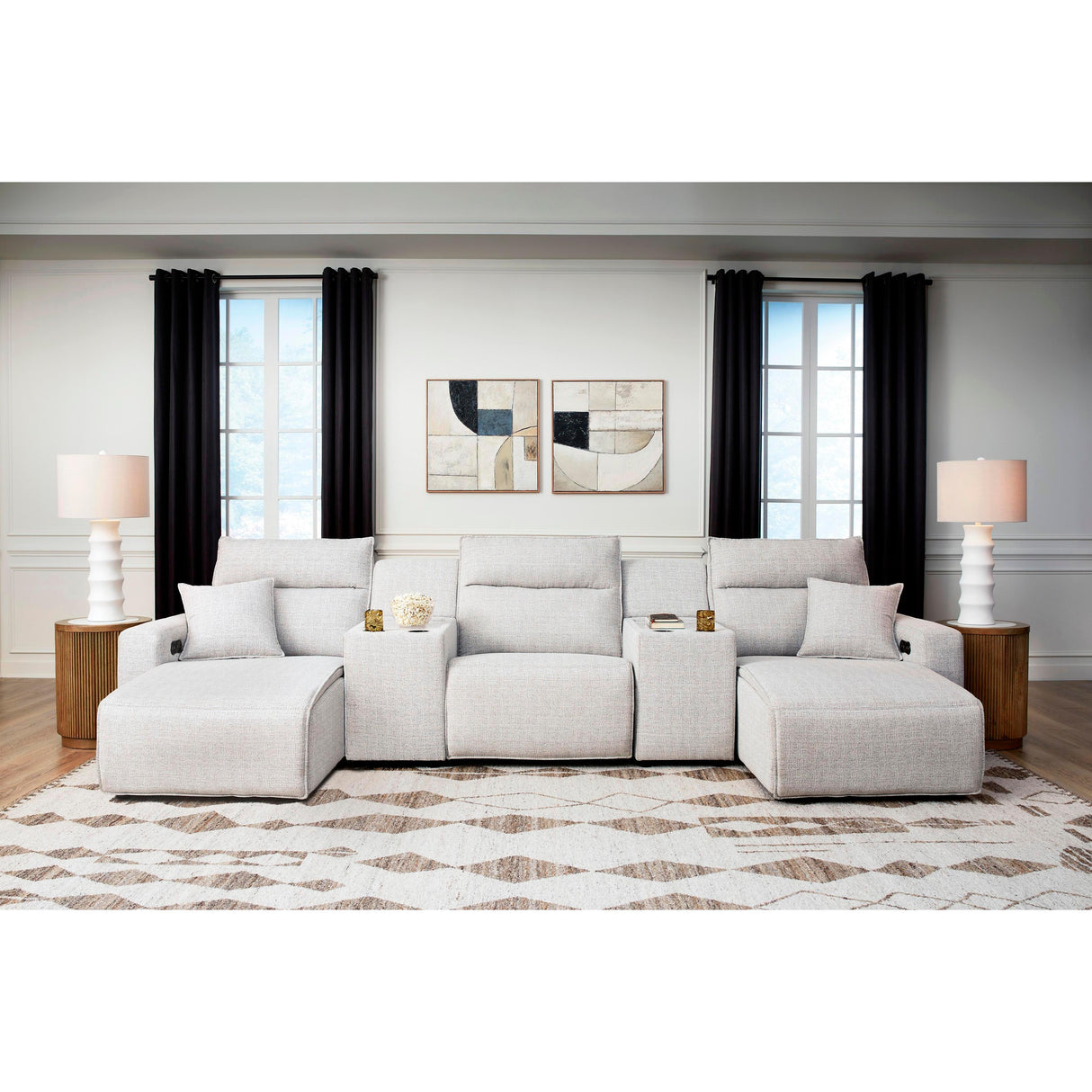 Signature Design by Ashley ModMax II 65907S16 5 pc Power Reclining Sectional with Chaise and Consoles IMAGE 1
