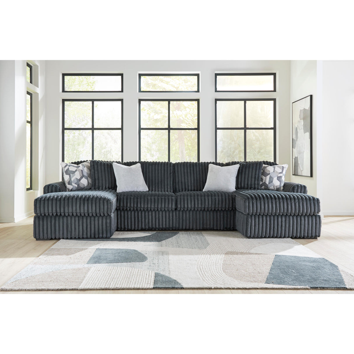 Signature Design by Ashley Midnight-Madness 98105S7 3 pc Double Chaise Sectional IMAGE 1