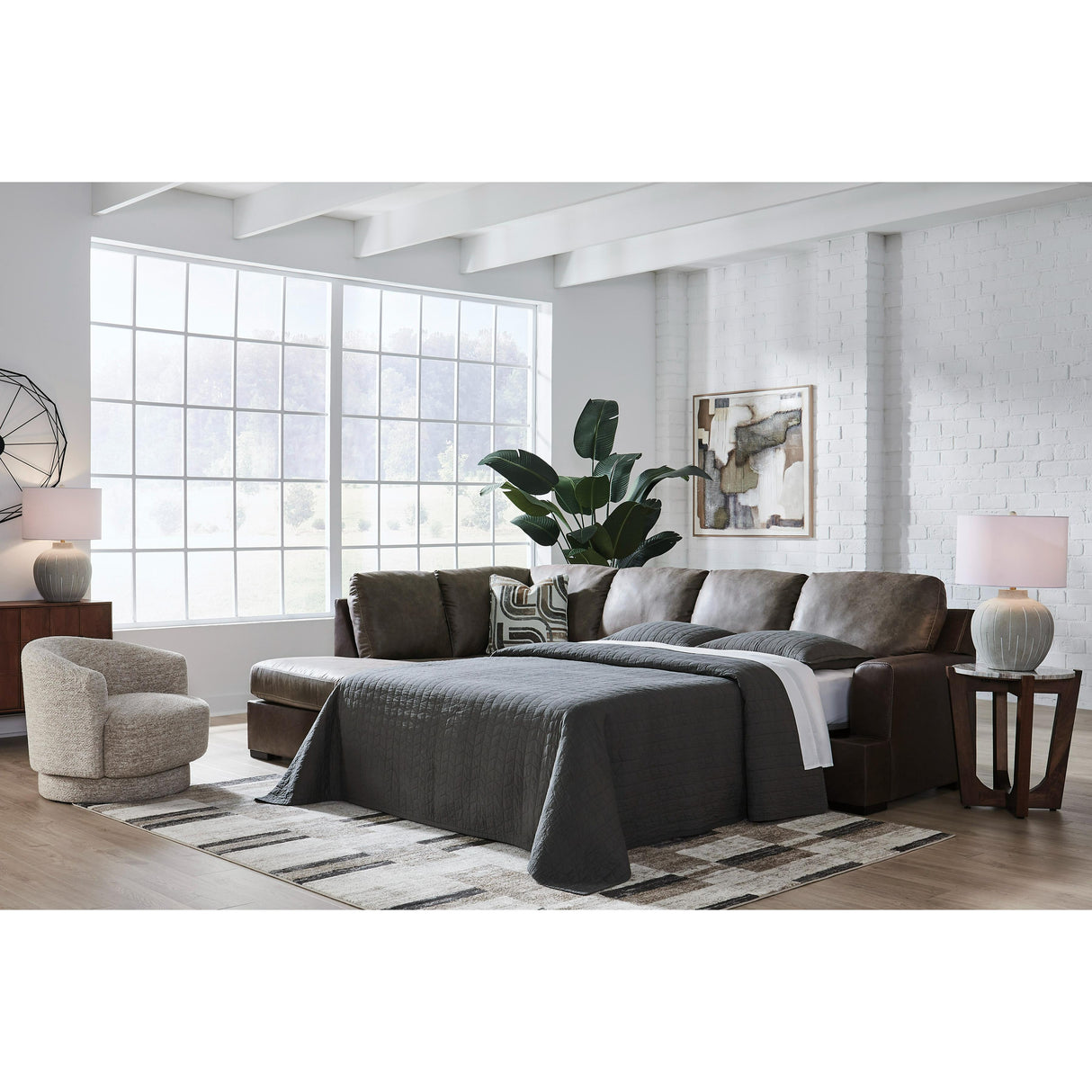 Signature Design by Ashley Castille Way PC62703S4 2 pc Sleeper Sectional with Chaise IMAGE 3