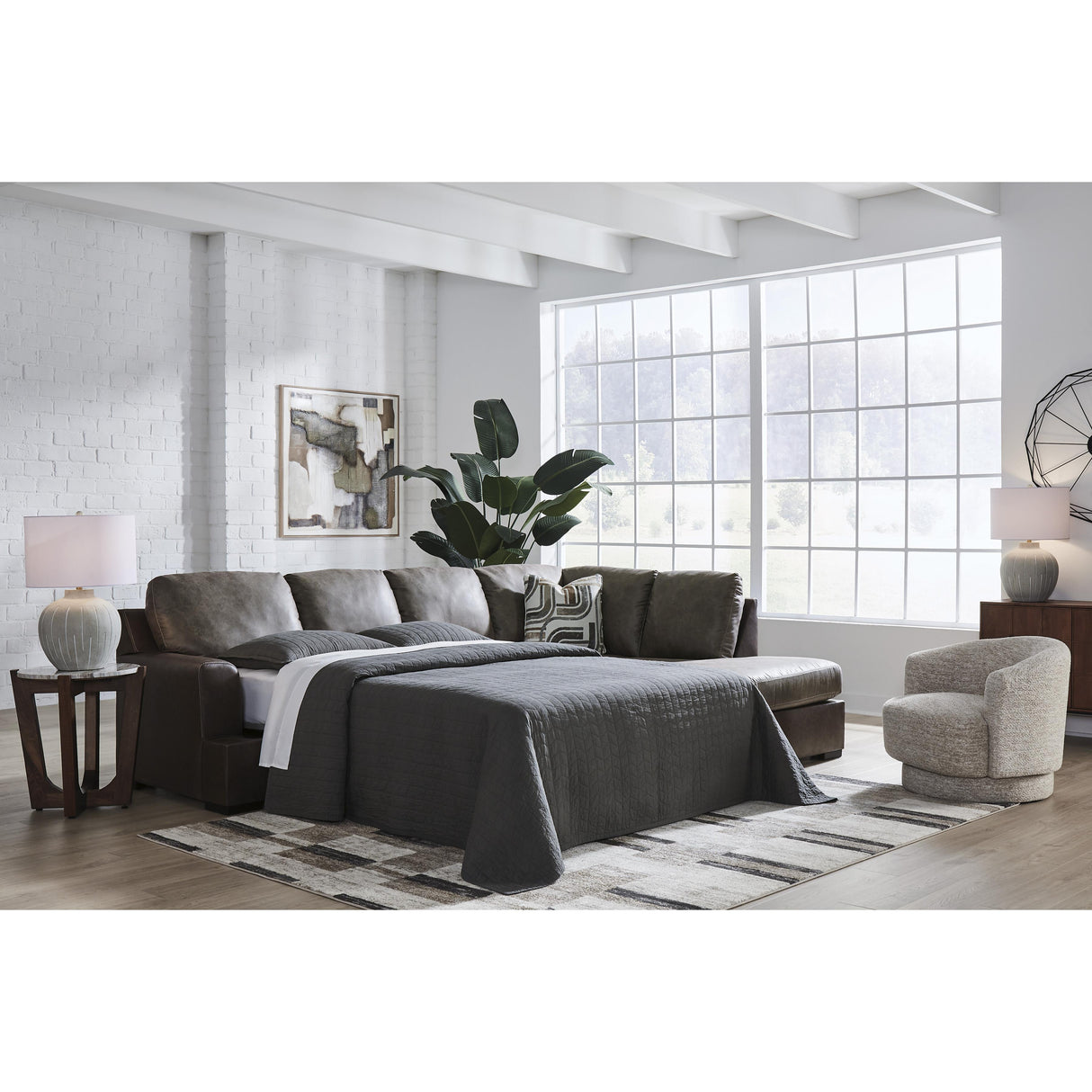 Signature Design by Ashley Castille Way PC62703S5 2 pc Sleeper Sectional with Chaise IMAGE 3