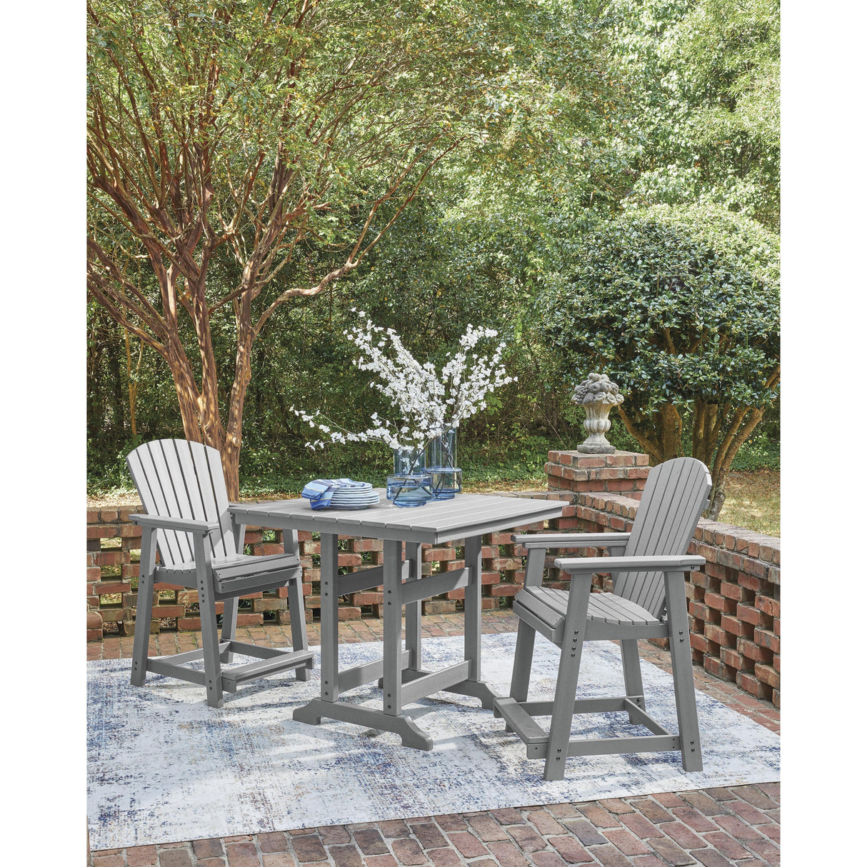 Signature Design by Ashley Sanctuary Beach PCP227-632 Square Counter Table with Umbrella Option IMAGE 5