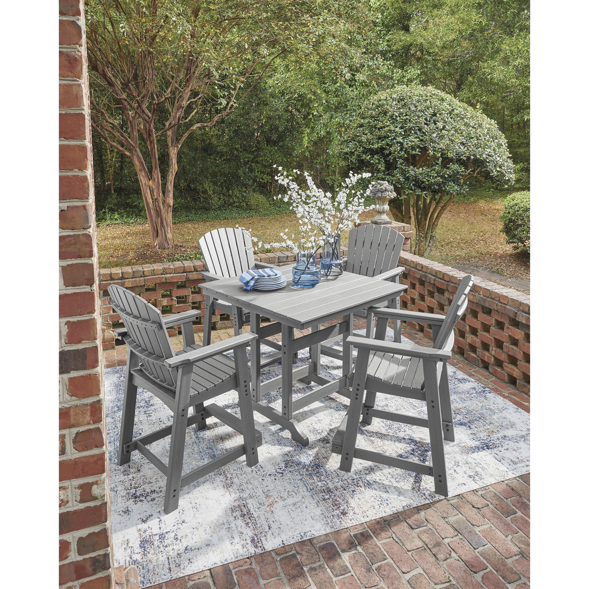 Signature Design by Ashley Sanctuary Beach PCP227-632 Square Counter Table with Umbrella Option IMAGE 7