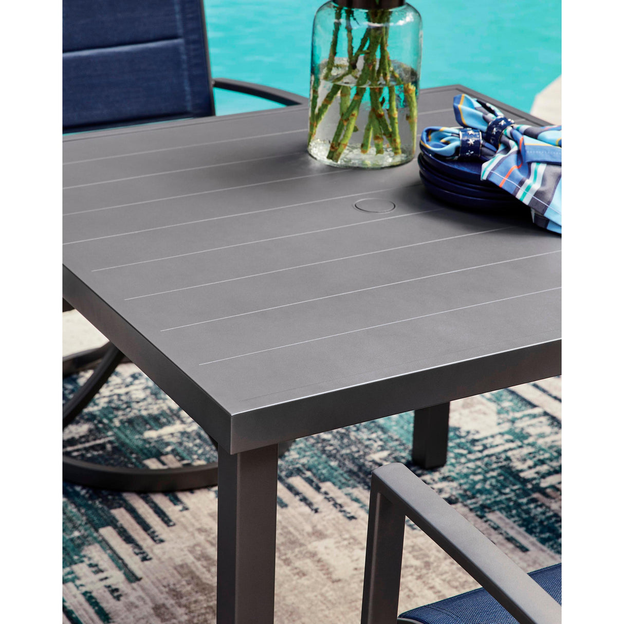Signature Design by Ashley Rocky Creek PCP326-615 Square Dining Table with Umbrella Option IMAGE 4