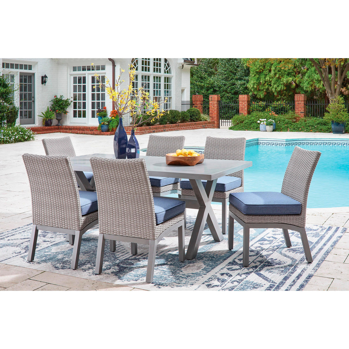 Signature Design by Ashley Half Moon Beach PCP418-625 Rectangular Dining Table with Umbrella Option IMAGE 8
