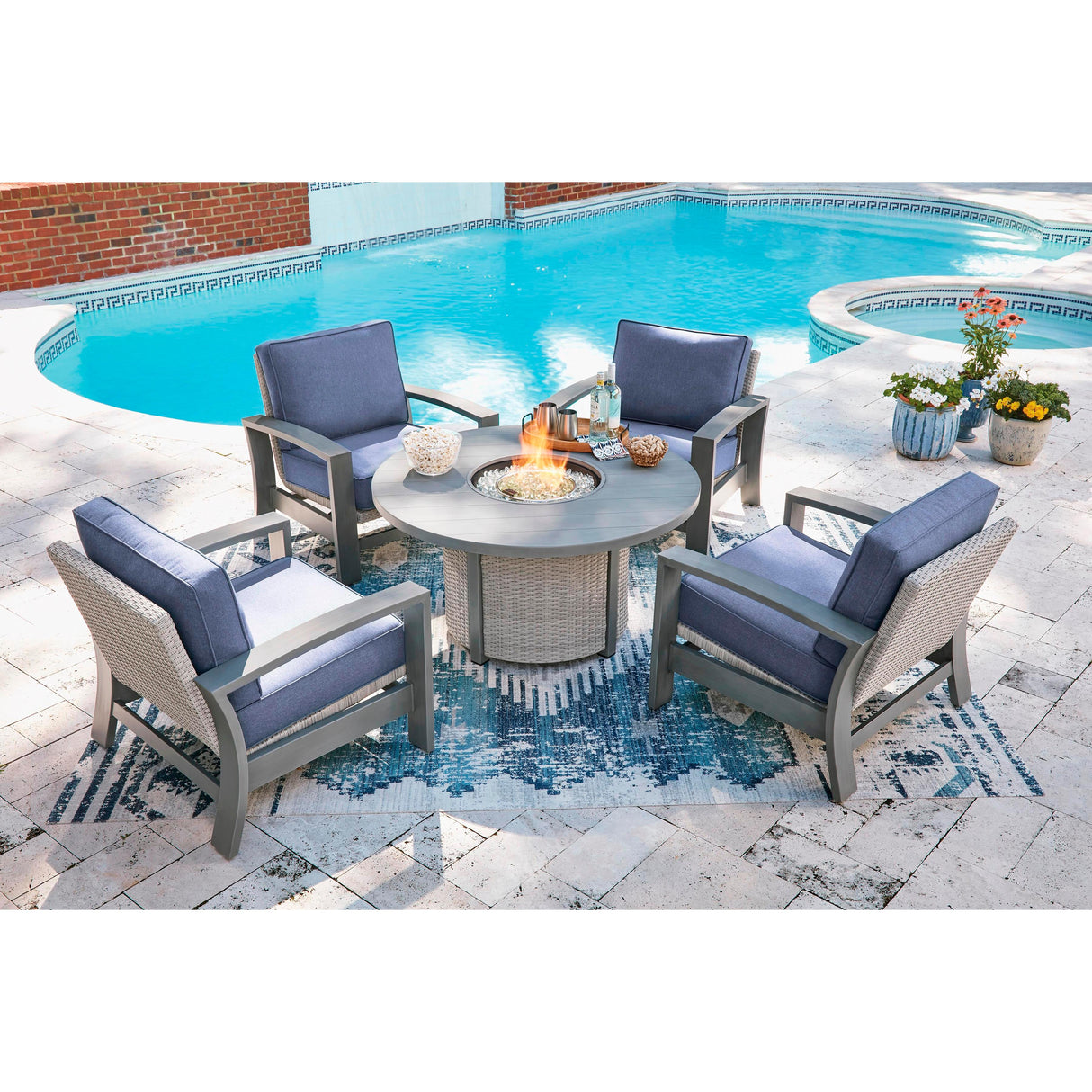 Signature Design by Ashley Half Moon Beach PCP418-776 Round Fire Pit Table IMAGE 7