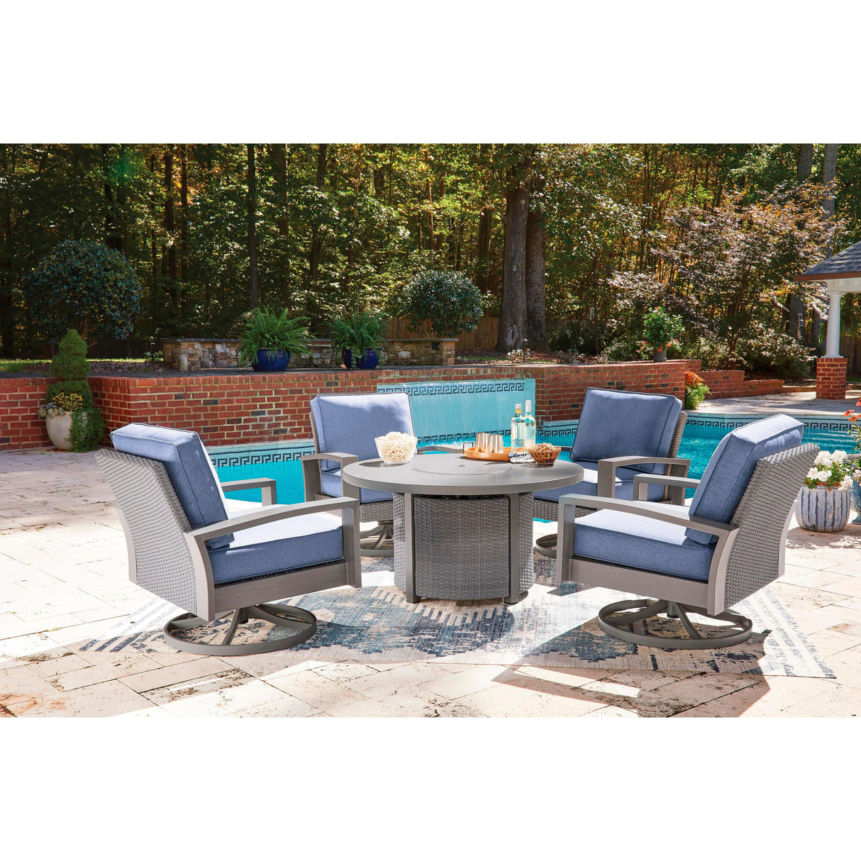 Signature Design by Ashley Half Moon Beach PCP418-776 Round Fire Pit Table IMAGE 9