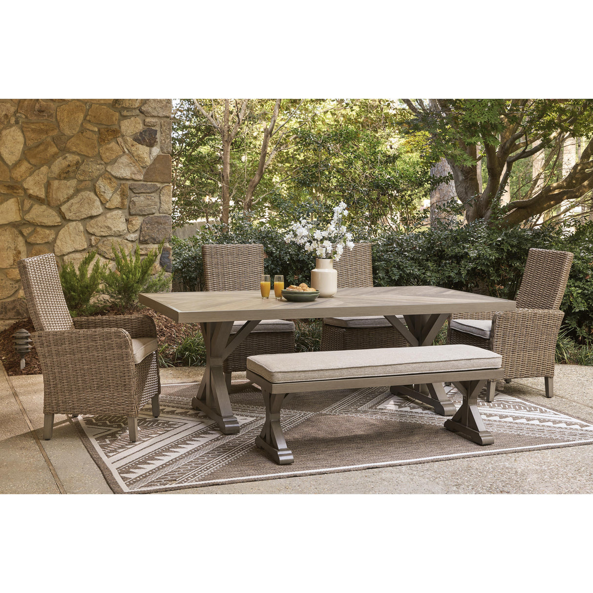 Signature Design by Ashley Laguna Heights PCP790-625 Rectangular Dining Table with Umbrella Option IMAGE 9