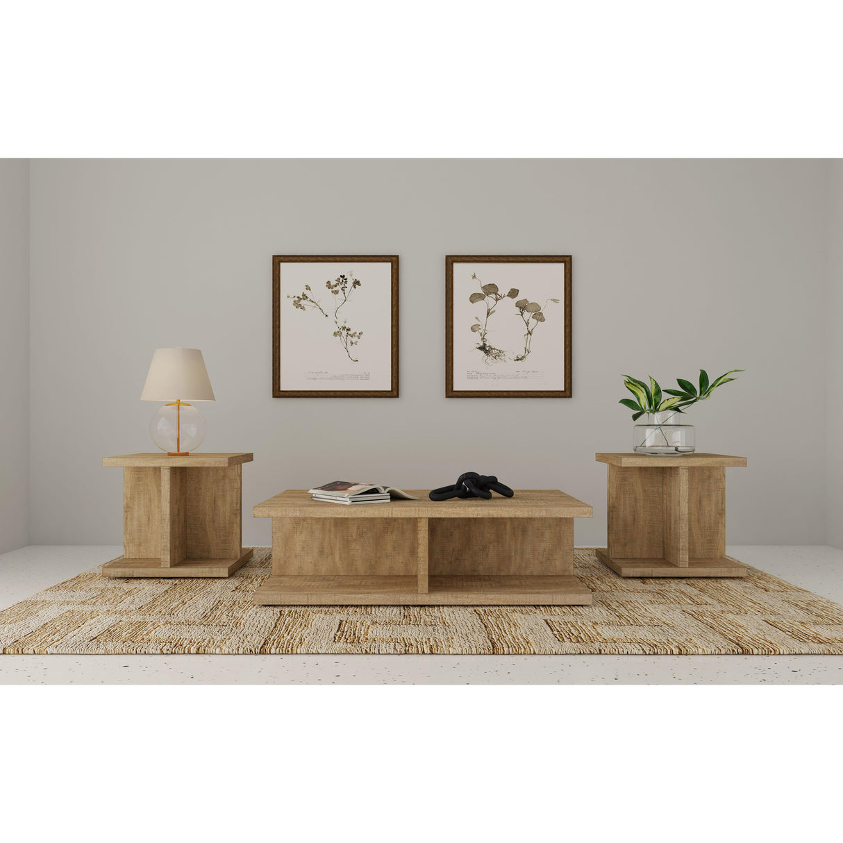 Coaster Furniture Cortona 706178-S3 3-piece Coffee and End Table Set - Mango IMAGE 2