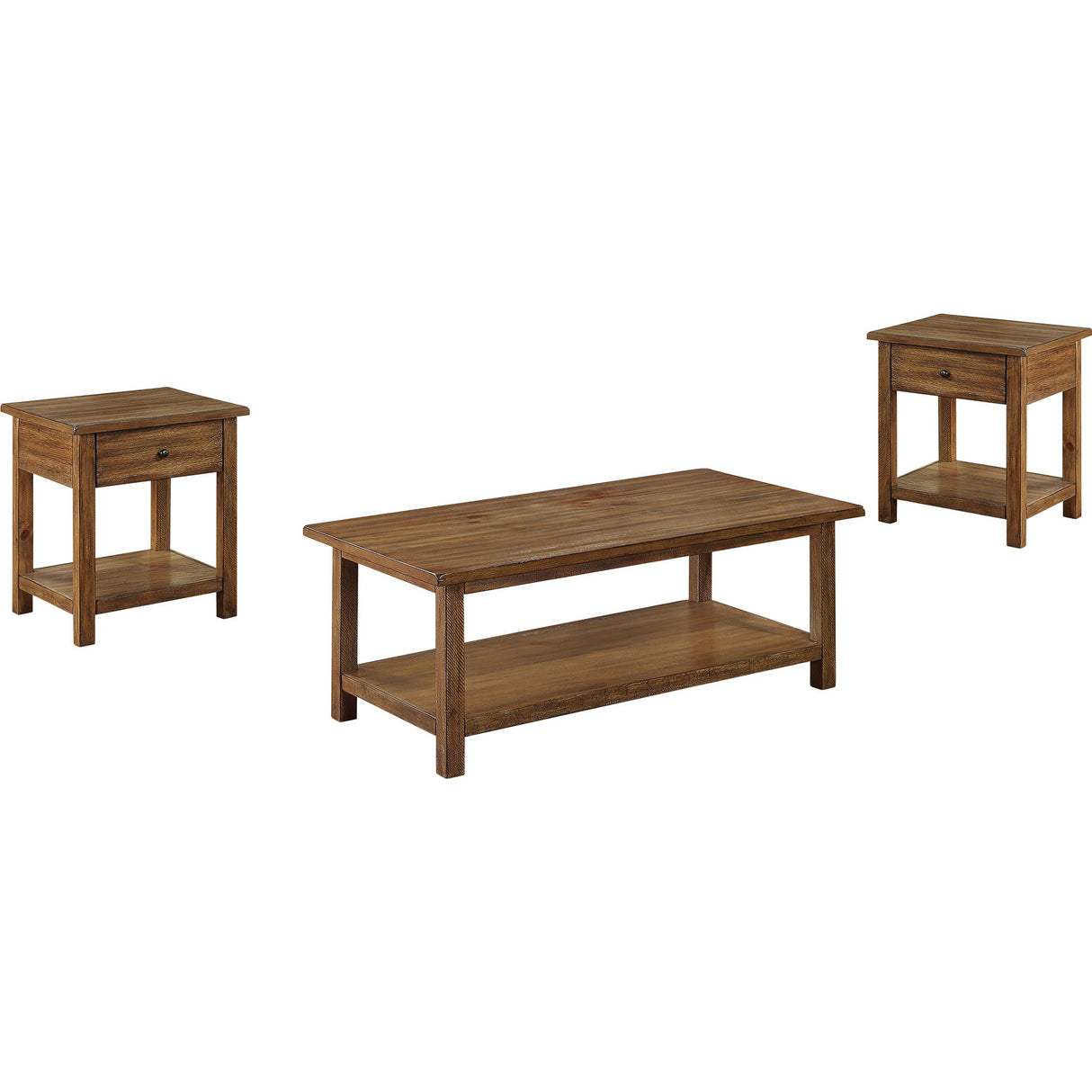 Coaster Furniture Payne 710548-S3 3-piece Coffee and 1-drawer End Table Set - Brown IMAGE 2
