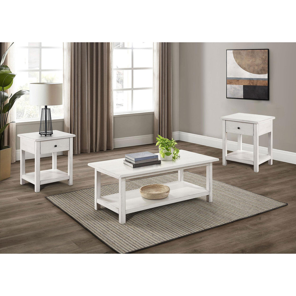 Coaster Furniture Payne 710558-S3 3-piece Occasional Table Set - White IMAGE 1